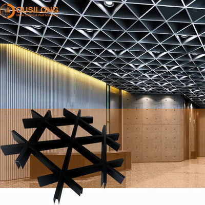 ギャラリーの壁の天井装飾的なアルミニウム/アルミニウム プロフィール材料を造る三角の金属の格子天井