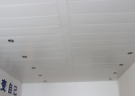 RAL 9010 の粉のコーティングのアルミニウム ストリップの天井、装飾的なオフィス ビルの天井のタイル
