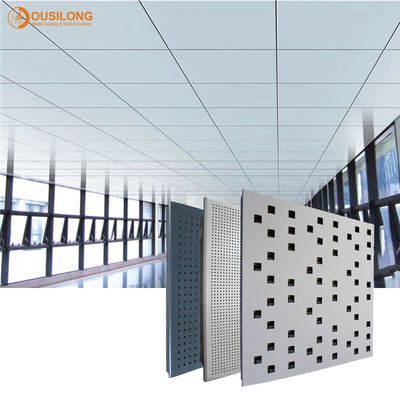 アルミニウム/アルミニウム天井の防水白いクリップはオフィスのための穴があいた金属の天井板をタイルを張る